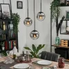 Suspension - Verre Gastor Chrome, Clair, Fumé, 3 lumières