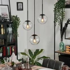 Suspension - Verre Gastor Clair, 3 lumières