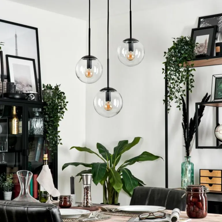 Suspension - Verre Gastor Clair, 3 lumières