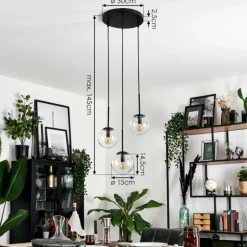 Suspension - Verre Gastor Clair, 3 lumières