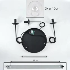 Suspension - Verre Gastor Clair, 3 lumières