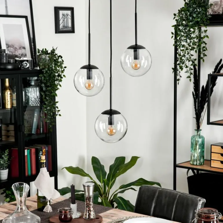 Suspension - Verre Gastor Clair, 3 lumières
