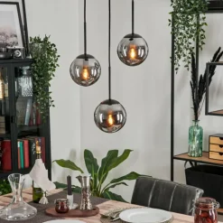Suspension - Verre Gastor Fumé, 3 lumières