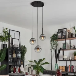 Suspension - Verre Gastor Clair, Fumé, 3 lumières