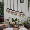 Suspension - Verre Gastor Chrome, Clair, Fumé, 5 lumières