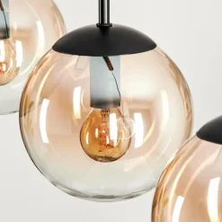 Suspension - Verre Gastor Ambre, Clair, 5 lumières