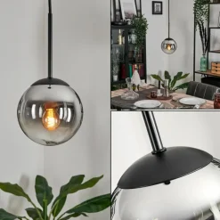 Suspension - Verre Gastor Chrome, Clair, Fumé, 1 lumière