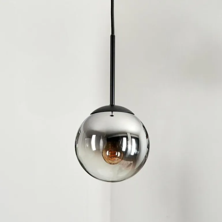 Suspension - Verre Gastor Chrome, Clair, Fumé, 1 lumière