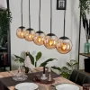 Suspension - Verre Gastor Ambre, 5 lumières