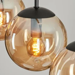 Suspension - Verre Gastor Ambre, 5 lumières