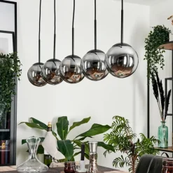 Suspension - Verre Gastor Fumé, 5 lumières