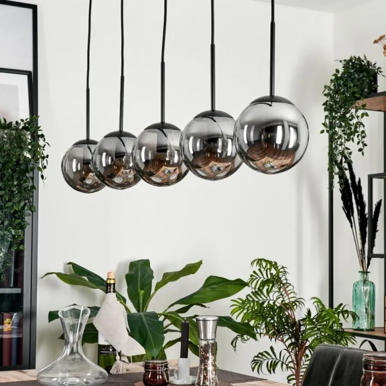 Suspension - Verre Gastor Fumé, 5 lumières