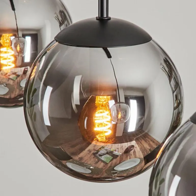 Suspension - Verre Gastor Fumé, 5 lumières