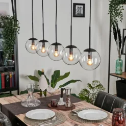 Suspension - Verre Gastor Clair, 5 lumières