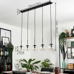 Suspension - Verre Gastor Clair, 5 lumières