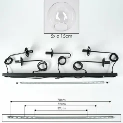 Suspension - Verre Gastor Clair, 5 lumières