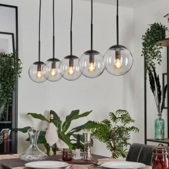Suspension - Verre Gastor Clair, 5 lumières