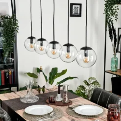 Suspension - Verre Gastor Clair, 5 lumières