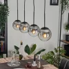 Suspension - Verre Gastor Chrome, Clair, Fumé, 4 lumières