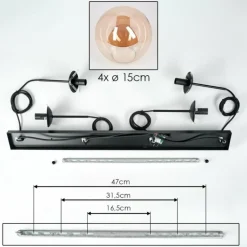 Suspension - Verre Gastor Ambre, 4 lumières