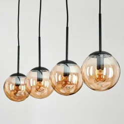 Suspension - Verre Gastor Ambre, 4 lumières