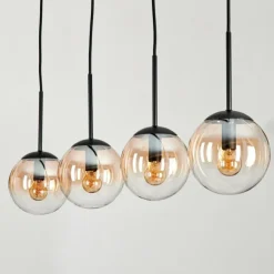 Suspension - Verre Gastor Ambre, Clair, 4 lumières