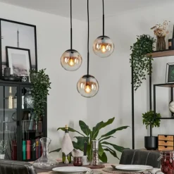 Suspension - Verre Gastor Ambre, Clair, 3 lumières