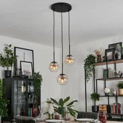 Suspension - Verre Gastor Ambre, Clair, 3 lumières