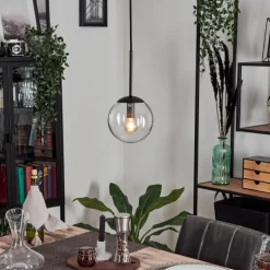 Suspension - Verre Gastor Noir, 1 lumière