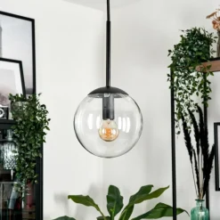 Suspension - Verre Gastor Noir, 1 lumière