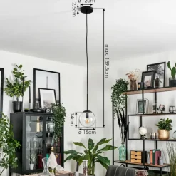 Suspension - Verre Gastor Noir, 1 lumière