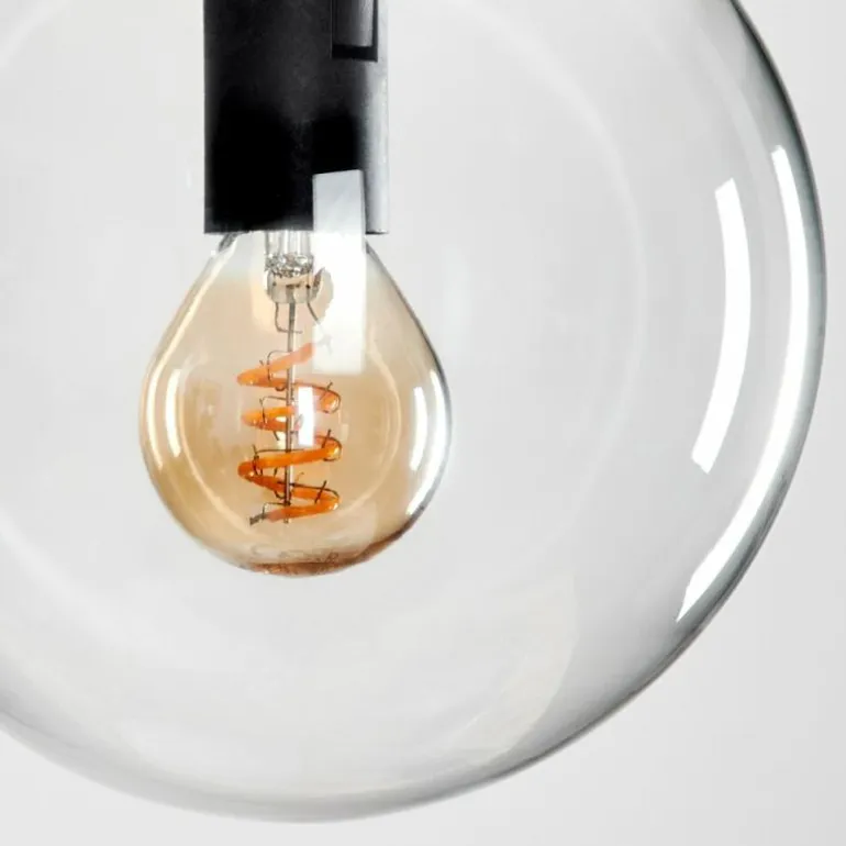 Suspension - Verre Gastor Noir, 1 lumière