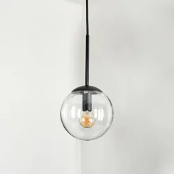 Suspension - Verre Gastor Noir, 1 lumière