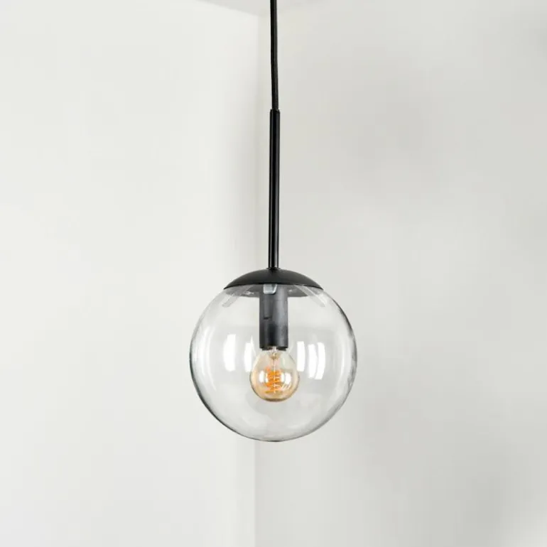 Suspension - Verre Gastor Noir, 1 lumière