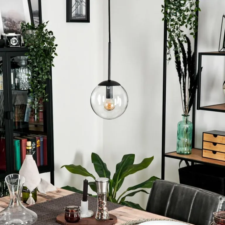 Suspension - Verre Gastor Noir, 1 lumière