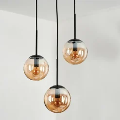Suspension - Verre Gastor Ambre, 3 lumières