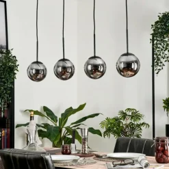 Suspension - Verre Gastor Fumé, 4 lumières