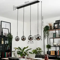 Suspension - Verre Gastor Fumé, 4 lumières
