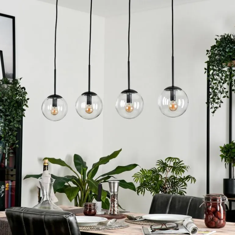 Suspension - Verre Gastor Clair, 4 lumières