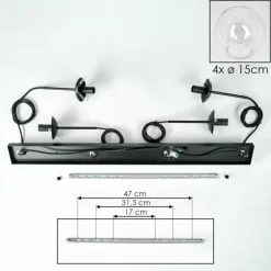 Suspension - Verre Gastor Clair, 4 lumières