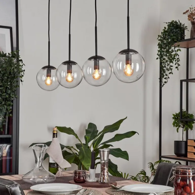 Suspension - Verre Gastor Clair, 4 lumières