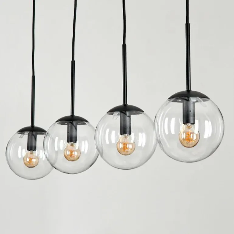 Suspension - Verre Gastor Clair, 4 lumières