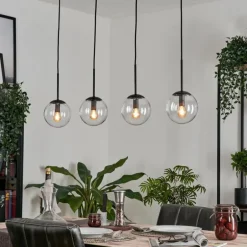 Suspension - Verre Gastor Clair, 4 lumières