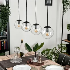 Suspension - Verre Gastor Clair, 4 lumières