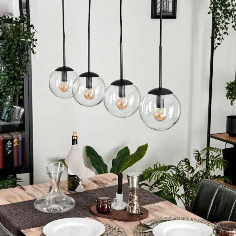 Suspension - Verre Gastor Clair, 4 lumières