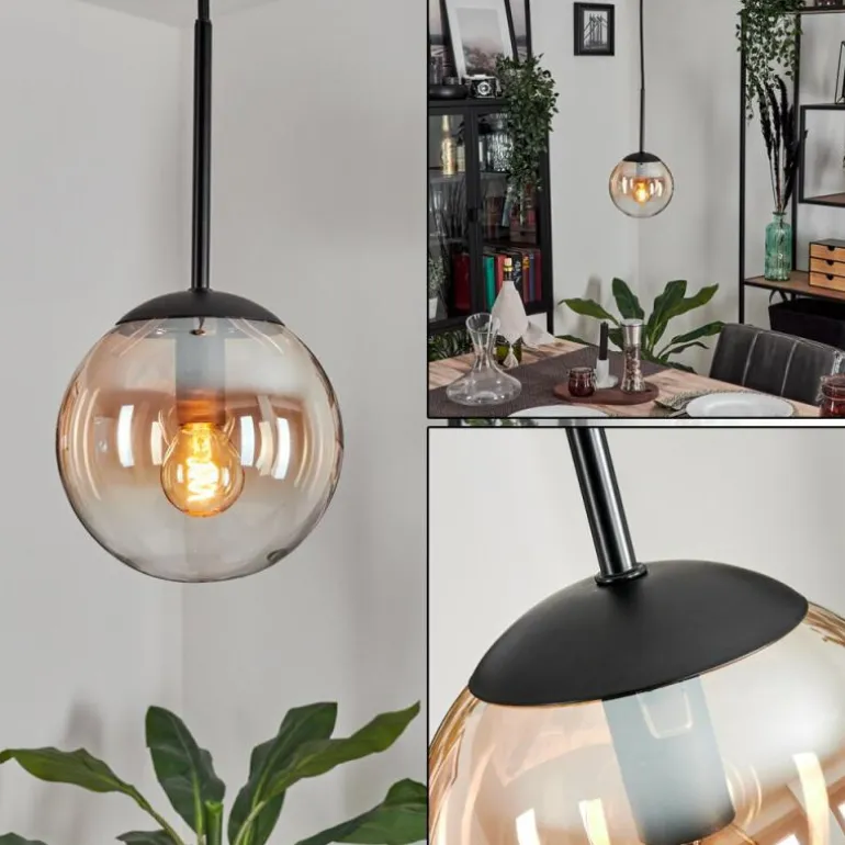 Suspension - Verre Gastor Ambre, Clair, 1 lumière