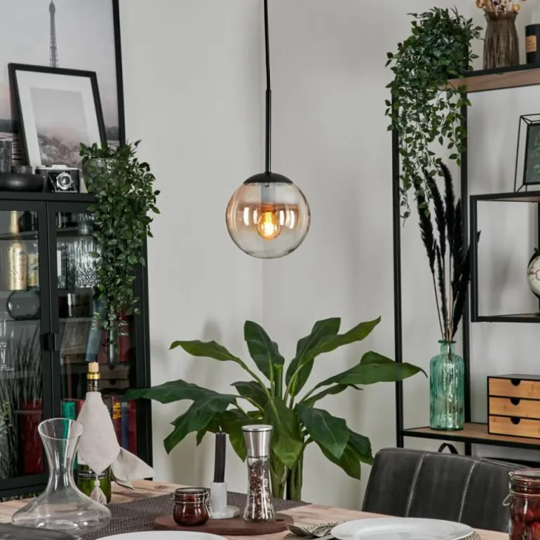 Suspension - Verre Gastor Ambre, Clair, 1 lumière