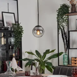 Suspension - Verre Gastor Clair, Fumé, 1 lumière