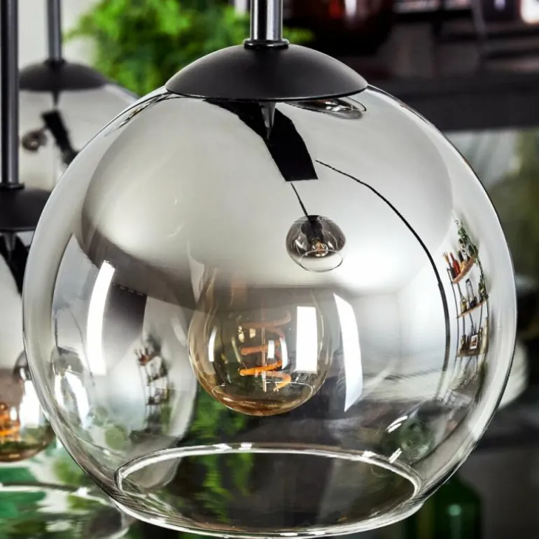 Suspension - Verre Koyoto Chrome, Clair, Fumé, 8 lumières