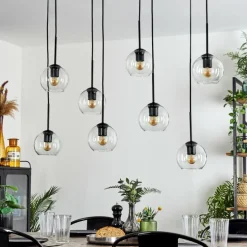 Suspension - Verre Koyoto Clair, 8 lumières